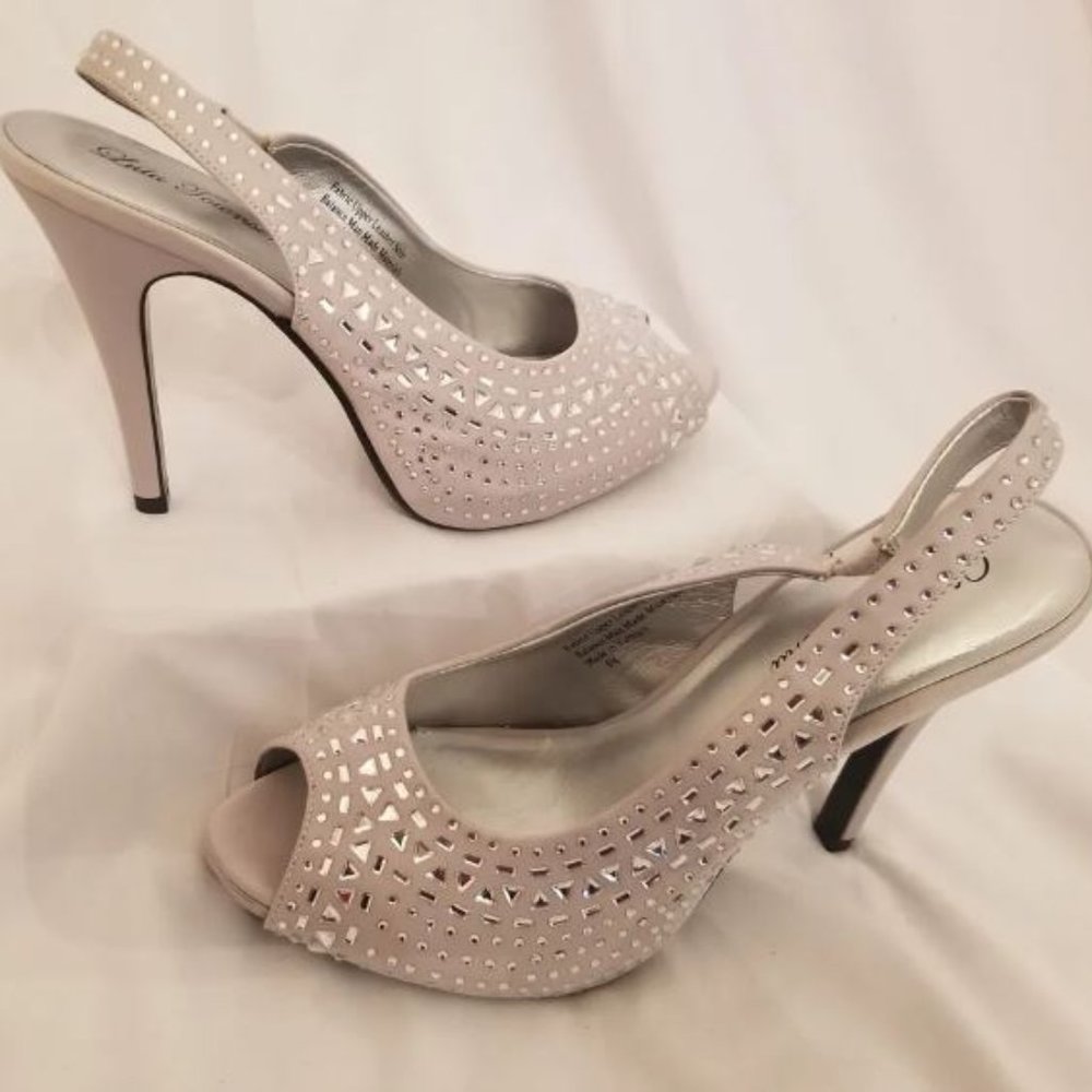Rhinestone Peep Toe Heels